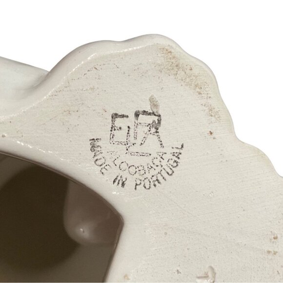 Ceramic Cat Figurine With Blue Eyes & Floral Design By ELPA Alcobaca Portugal - Picture 4 of 9